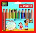neuveden: Pastelky STABILO Woody 3in1, sada 10 ks v pouzdru s ořezávátkem