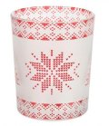 neuveden: YANKEE CANDLE Svícen Red Nordic Frosted Glass na votivní a čajovou svíčku