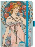 : Denní diář A5 Alfons Mucha 2027 Modrý