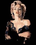 neuveden: Malování podle čísel 40 x 50 cm - Marilyn Monroe v černých šatech