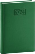 neuveden: Diář 2024: Aprint - zelený, denní, 15 × 21 cm