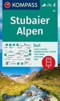 neuveden: Stubaiské Alpy 1:50 000 / turistická mapa KOMPASS 83
