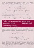 Bečvářová Martina: Doktorky matematiky na univerzitách v Praze 1900-1945