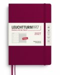 -: Týdenní plánovač & Zápisník Port Red, Medium A5 2027, anglicky