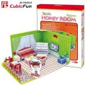 neuveden: Puzzle 3D Pokojíček „OBÝVÁK“ - 49 dílků