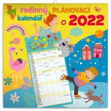 neuveden: Kalendář 2022 nást:ěnný Rodinný plánovací, 30 × 30 cm