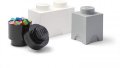 neuveden: Úložný box LEGO Multi-Pack 3 ks - černý, bílý, šedý