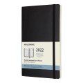 neuveden: Moleskine Měsíční diář 2022 černý L, měkký