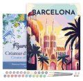 : Malování podle čísel - Vintage Barcelona na rámu 40x50cm