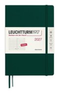 -: Denní plánovač Forest Green, tečkovaný Medium A5 2027, anglicky
