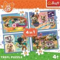 neuveden: Trefl Puzzle 44 koček: Kočičí tým 4v1 (35,48,54,70 dílků)