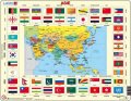 neuveden: Puzzle MAXI - Mapa Asie + vlajky/70 dílků