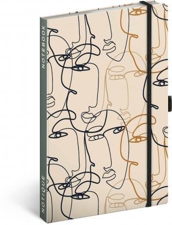 neuveden: Notes - Tvář, linkovaný, 13 × 21 cm