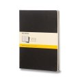 neuveden: Sešity Moleskine Cahier - tvrdé desky - XL, čtverečkovaný, 3 ks, černý