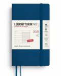 -: Týdenní plánovač & Zápisník Indigo, Pocket A6 2027, Softcover, anglicky