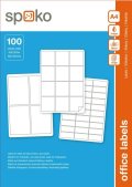 neuveden: Spoko samolepicí etikety  38 x 21,2 mm, papír/A4, bílé - 6500 ks
