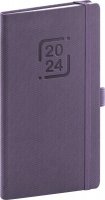 neuveden: Diář 2024: Catanella - fialový, kapesní, 9 × 15,5 cm