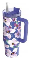 : Nerezový termohrnek s brčkem Stream Flower Dusk 950ml