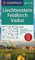 neuveden: Liechtenstein, Feldkirch, Vaduz 1:50 000 / turistická mapa KOMPASS 21
