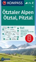 : Ötztalské Alpy, Ötztal, Pitztal 1:50 000 / turistická mapa KOMPASS 43