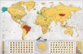 neuveden: Stírací mapa světa EN - blanc gold XL