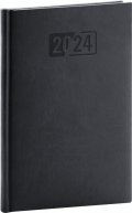 neuveden: Diář 2024: Aprint - černý, týdenní, 15 × 21 cm