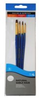 neuveden: Daler - Rowney SIMPLY Natural sada štětců 4 ks - sobí vlas, krátká ručka