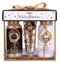 : Koupelová sada Winter Glamour v drátěném košíku Vanilka a pižmo 2x100ml + 3