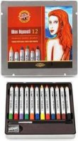 neuveden: Koh-i-noor pastelky WAX AQUARELL souprava 12 ks doplněná o štětec, ořezávát
