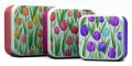 -: Svačinový box 3ks - M/L/XL - Tulipány
