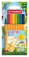 -: Jemný liner STABILO point 88 Mini Animal Vibes 8ks sada - včetně samolepky