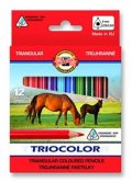 neuveden: Koh-i-noor pastelky TRIOCOLOR trohranné 12 ks, krátké