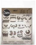 neuveden: SIZZIX Thinlits vyřezávací kovové šablony - děsivé tváře 12 ks