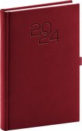 neuveden: Diář 2024: Vivella Classic - vínový, denní, 15 × 21 cm
