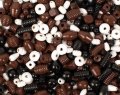 neuveden: Korálky dřevěné hnědé big 450 ks