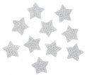 neuveden: Hvězda stříbrná s lepíkem 5 cm akryl s glitry (10 ks)