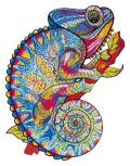 -: Dřevěné puzzle - Chameleon