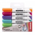 neuveden: Kores popisovač K-MARKER na bílé tabule, zkosený hrot 3-5 mm, mix 6 barev