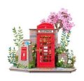 : 3D skládačka Zarážka na knihy Miniatura domečku Telefonní budka s knihami a