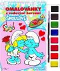 neuveden: Šmoulové - Omalovánky s vodovými barvami a štětcem