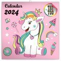 neuveden: Kalendář 2024 poznámkový: Šťastní jednorožci, 30 × 30 cm
