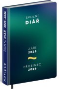 neuveden: Školní diář 2025/2026 Zelený (září 2025 - prosinec 2026), 9,8 × 14,5 cm
