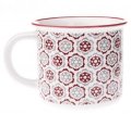 neuveden: Hrnek porcelánový - vločky červenošedé 370 ml