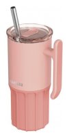 : Nerezový termohrnek s brčkem Umi Peachy Pink 720ml