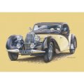 neuveden: Pohlednice 3D Bugatti Atalante 1938