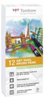 neuveden: Tombow Oboustranný štětcový fix ABT - Pastels 12 ks