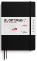 neuveden: Weekly Planner & Notebook 2026 Medium (A5) Black - tečkovaný