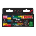 neuveden: Akrylový popisovač STABILO FREE Acrylic - kulatý hrot 1-2 mm - sada Royal 5