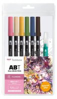 neuveden: Tombow ABT sada oboustranných fixů Manga Flower 6 ks + vodní štětec