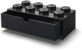 neuveden: Úložný box LEGO stolní 8 se zásuvkou - černý